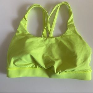 Lululemon energy bra highlighter yellow Sz 6 EUC